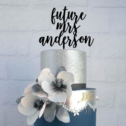 Personalized Wedding Cake Topper | Wedding Topper | Bridal Shower Topper | Wreath Topper | Script Cake Topper | Wedding Cake Topper