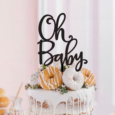 A digital file oh baby cake topper - Reveal cake topper