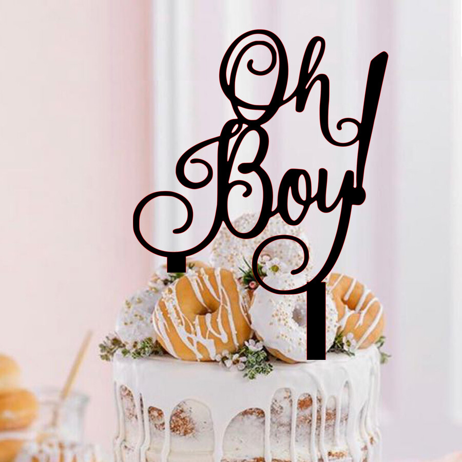 A digital file oh boy! cake topper - Reveal cake topper
