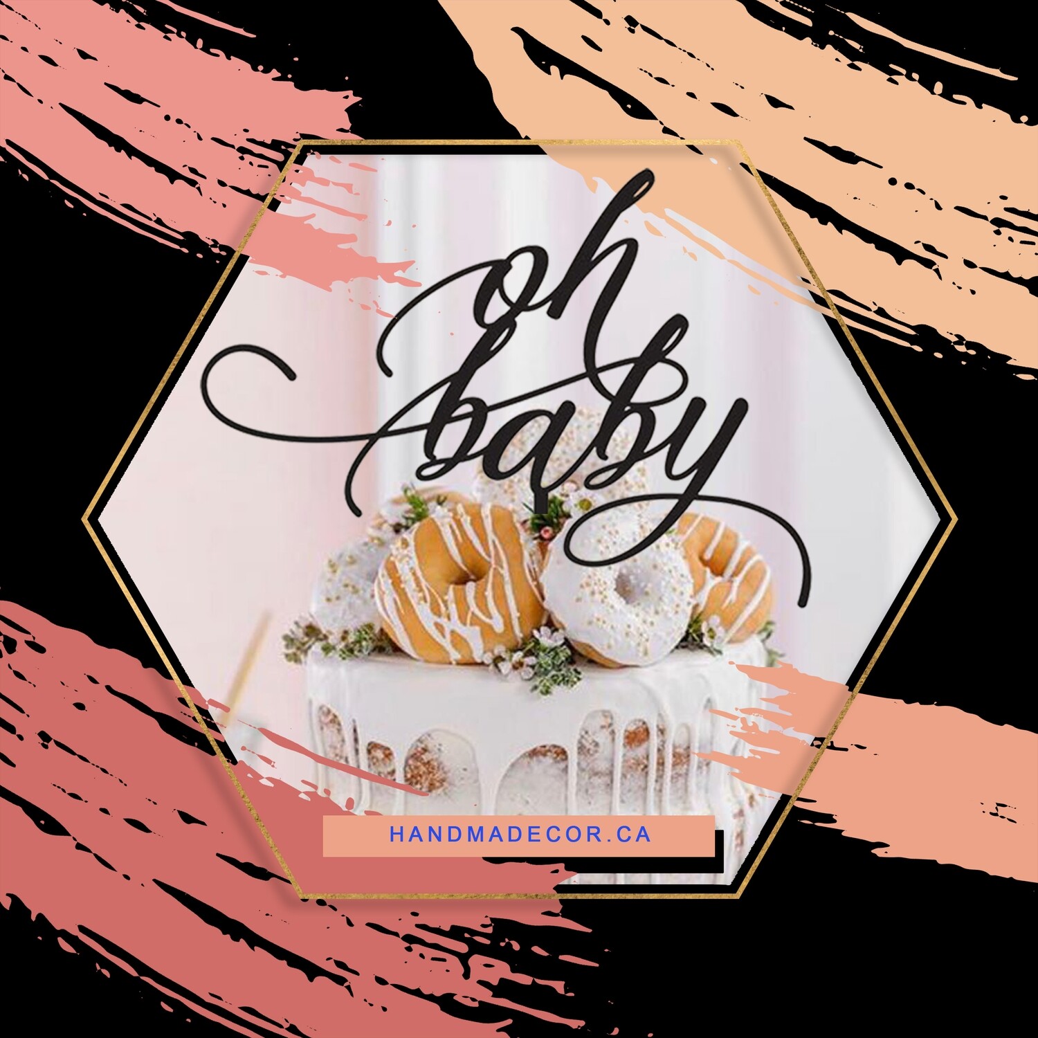 Oh baby Cake Topper - Reveal Cake topper
