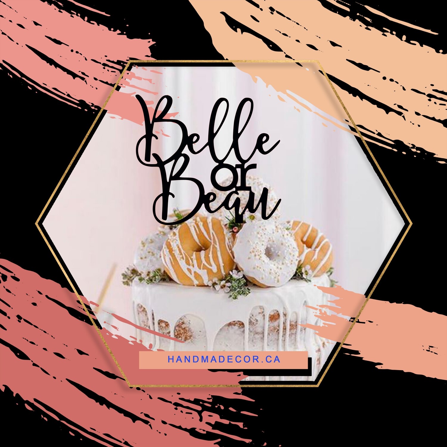 Belle or Beans Cake Topper - Gender Reveal Cake Topper