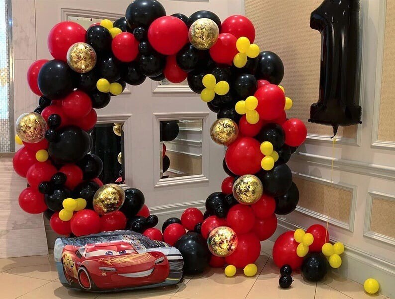 203pcs Black Red Yellow Latex Balloons Garland Kit Balloon Arch Celebration Birthday Wedding Party Decorative Toy Party Supplies