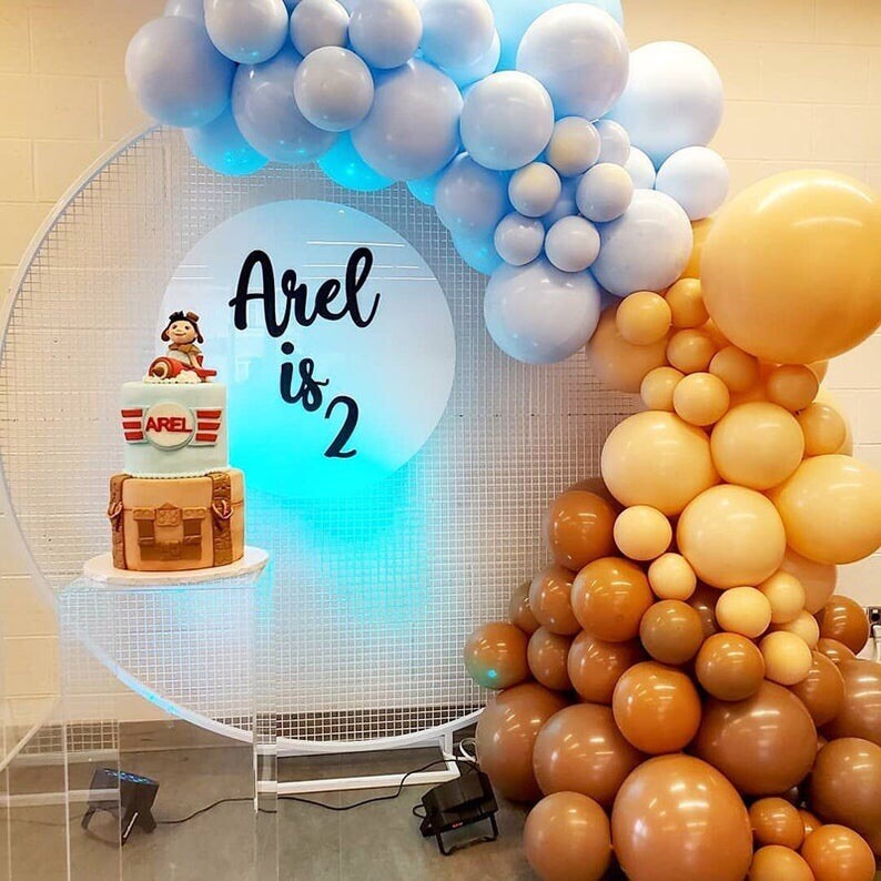109pcs DIY Macaroon Blue Balloons Garland Arch Kit Cream Peach Coffee Balloon Decorations For Wedding Birthday Baby Shower Party Supplies