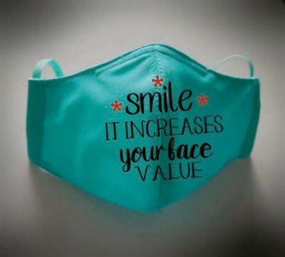 A digital file " Smile Can Increase Your Face Value   "for mask