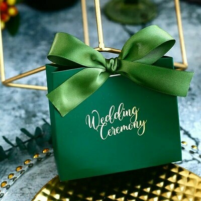 Continental bronzing simple gift bag with ribbon  wedding candy box party decoration party chocolate box gift box