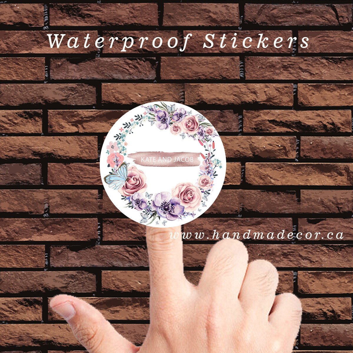 Thank You Stickers, Happy Mail Labels, Packaging Stickers-Beautiful boho Floral Frame