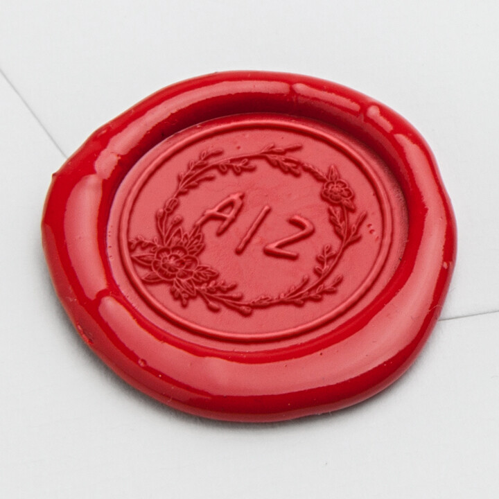 Custom initials self adhesive wax seal - Handmade Wax Seals (Peel n Stick Self-Adhesive Backing)