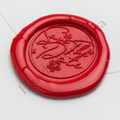 self adhesive Savethedate Wax Seal Stamp - Handmade Wax Seals (Peel n Stick Self-Adhesive Backing)