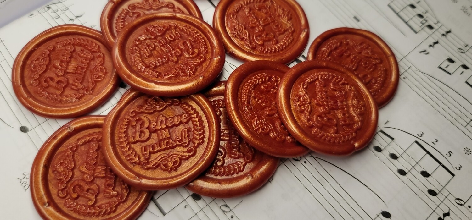 self adhesive belive in yourself Wax Seal Stamp - Handmade Wax Seals (Peel n Stick Self-Adhesive Backing)