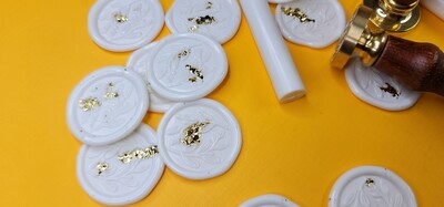 Self-Adhesive Dandelion flower wax Seal Stamp - Handmade Wax Seals (Peel n Stick Self-Adhesive Backing)
