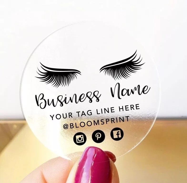Thank You Stickers, Happy Mail Labels, Packaging Stickers- EyeLashes Custom Logo Personalized Eyelash Business Sticker, Lash Artist Sticker, EyeLash Clear Sticker