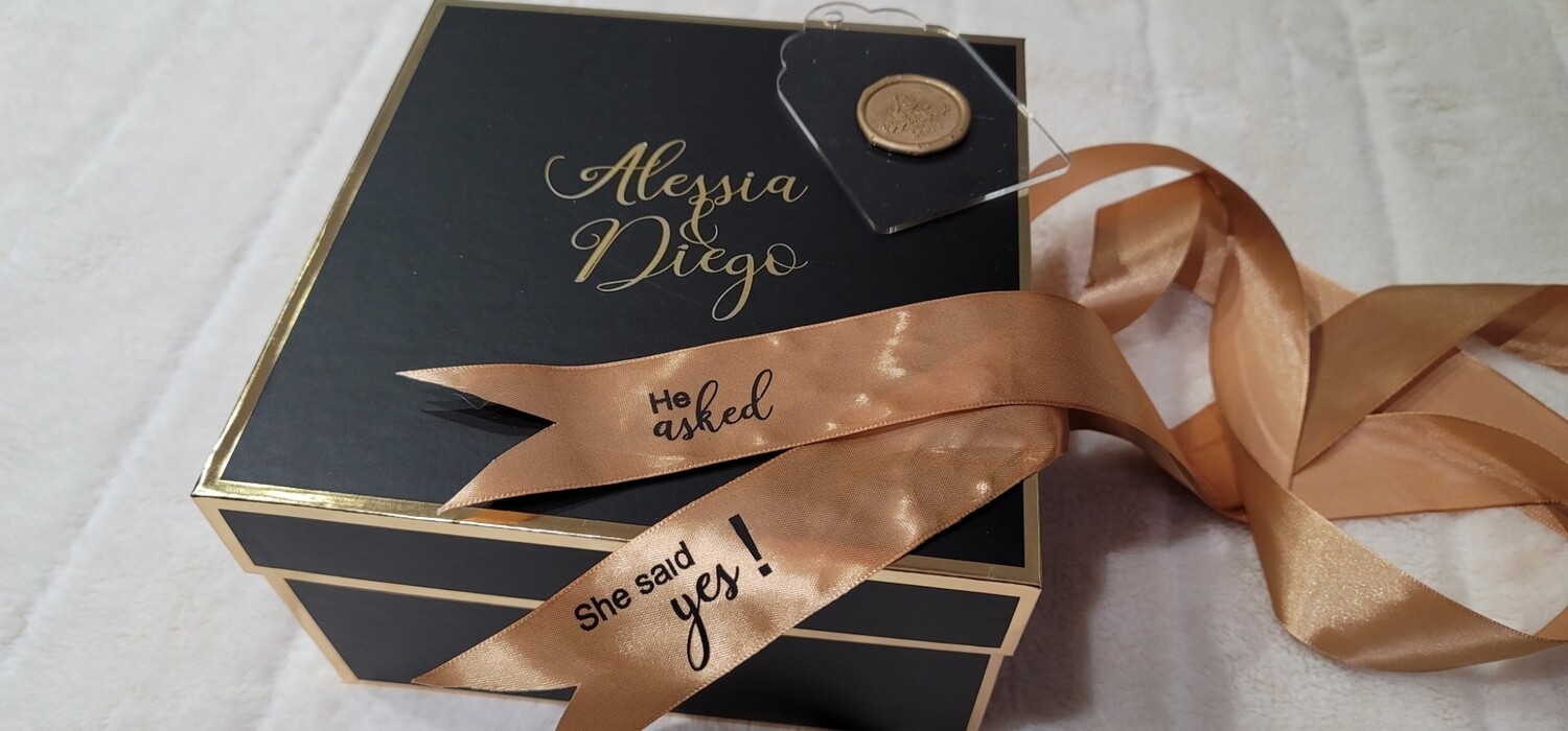 He asked she said yes gift box ( unfilled )