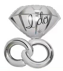Lover Diamond Ring I Do Balloon Helium Balloons Wedding Day Bride Silver