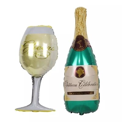 Party Decoration Balloons Champagne Glass Happy Birthday Party Decorations Adult kids Bachelorette Event Party Supplies