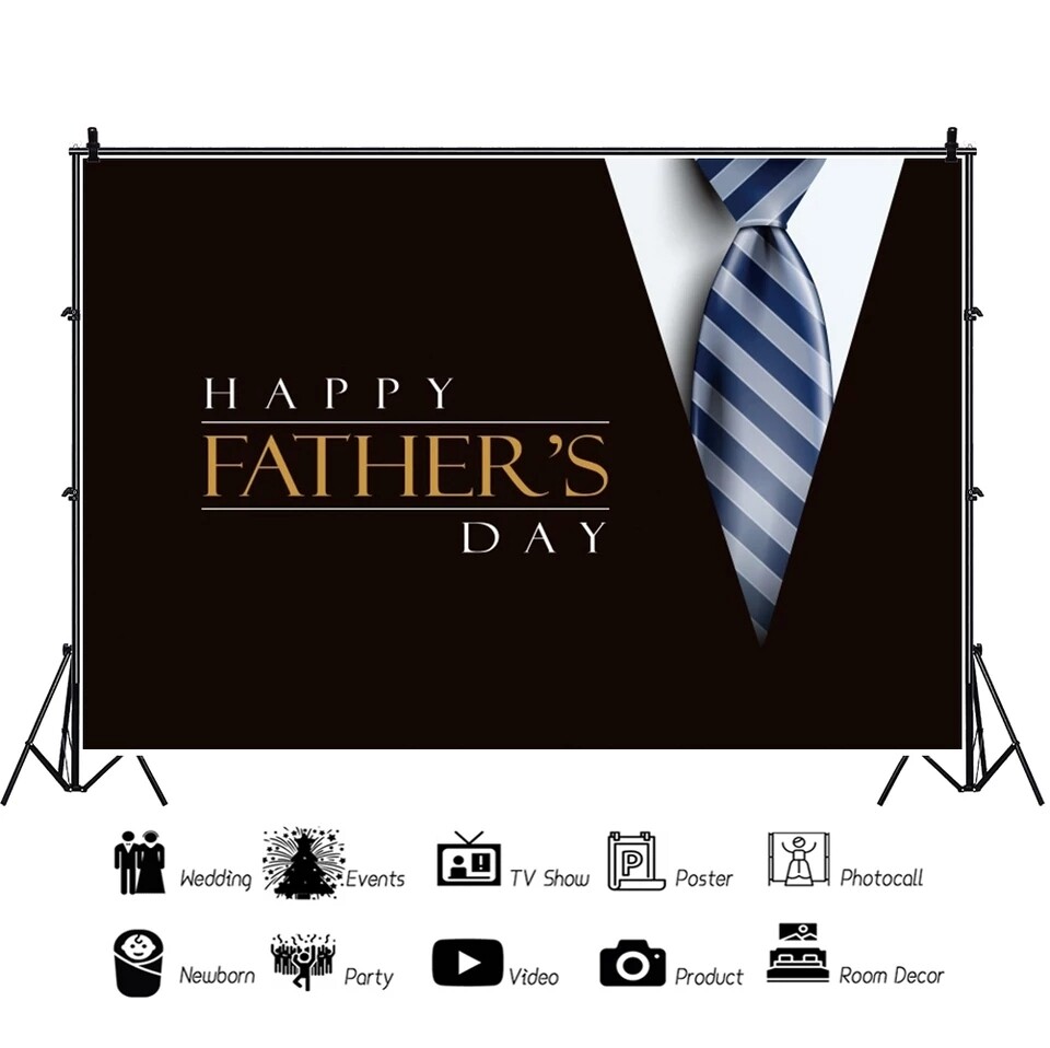 Happy Father's Day Party Decor Poster Black Suit Backdrop Photography Background For Photo Studio