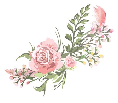 Watercolor Pink Flowers Sen Department