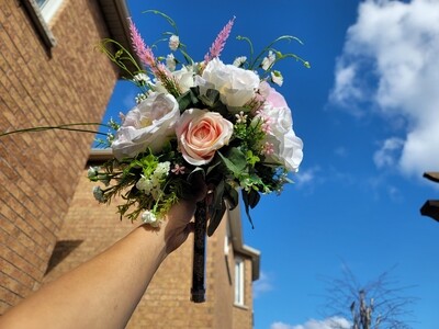 Silk pink Bridal bouquet