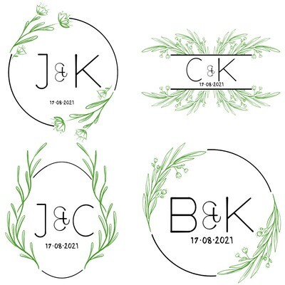 Digital file-Wedding Monograms Set Of Green