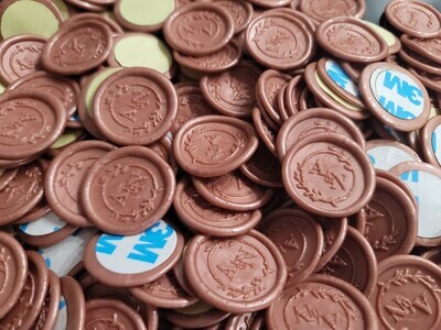 Custom initials self adhesive wax seal - Handmade Wax Seals (Peel n Stick Self-Adhesive Backing)