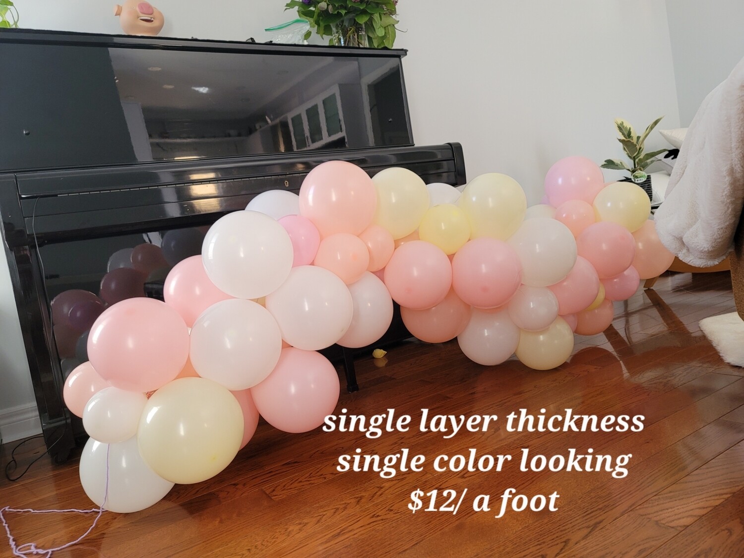 6 foot single layer  Balloon Garland