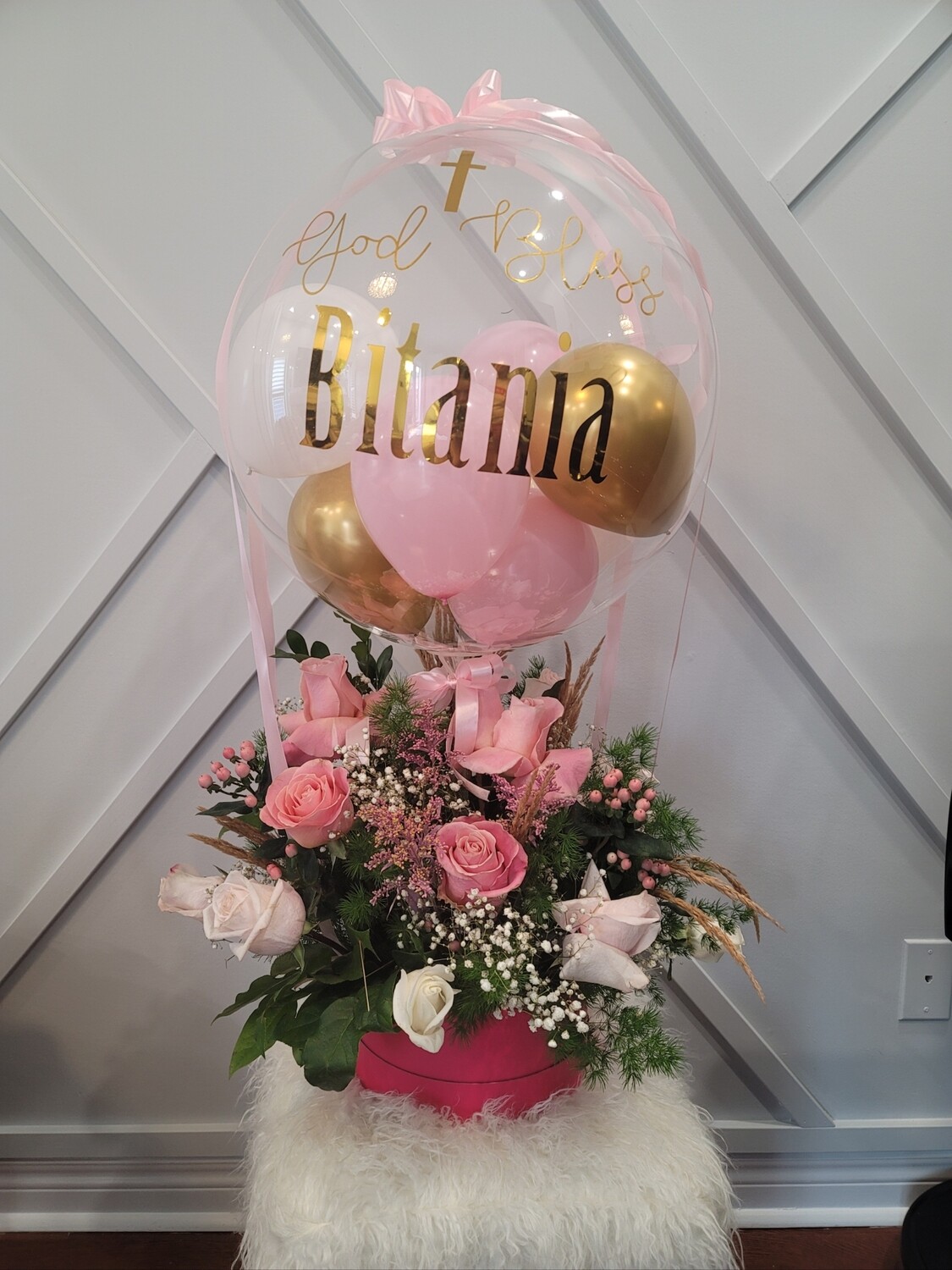 Hot Air Balloon with fresh Flower Bouquet HAB011