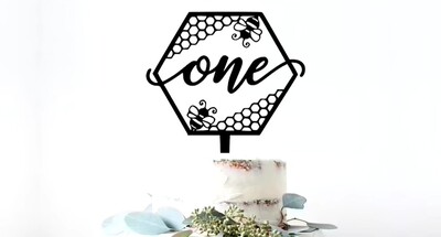 Digital file One Bee Cake Topper SVG , Cake topper laser cut, Cake topper svg, Baby Shower Cake Topper, Cake Topper, One Year