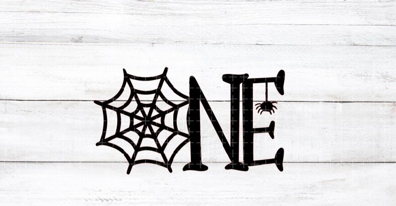 Digital file Spider Web One, 1st Birthday SVG, Halloween, One Cake Topper SVG, Spider, Spooky Party Decor
