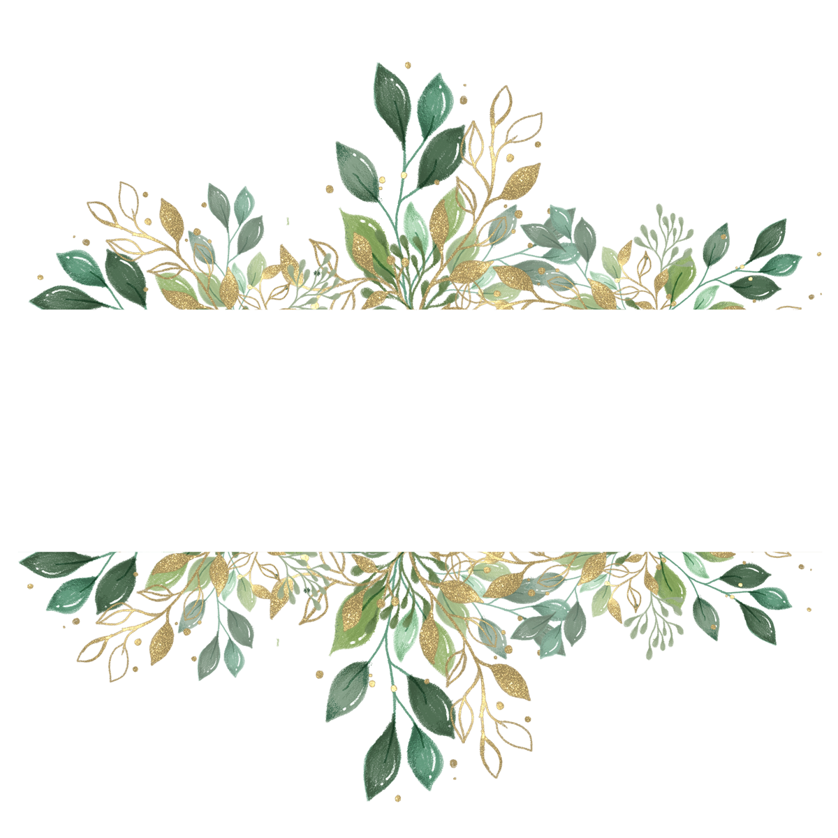 Gold Foil Leaf Texture Watercolor Wedding Border Hd Transparent