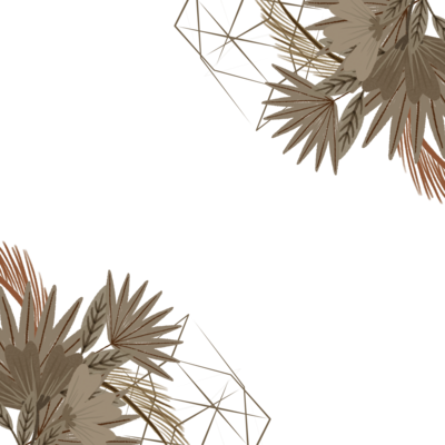Wedding Frame With Dried Flowers Ornament PNG Image