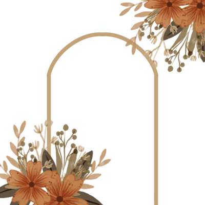 Wedding Dried Flowers Frame PNG Image
