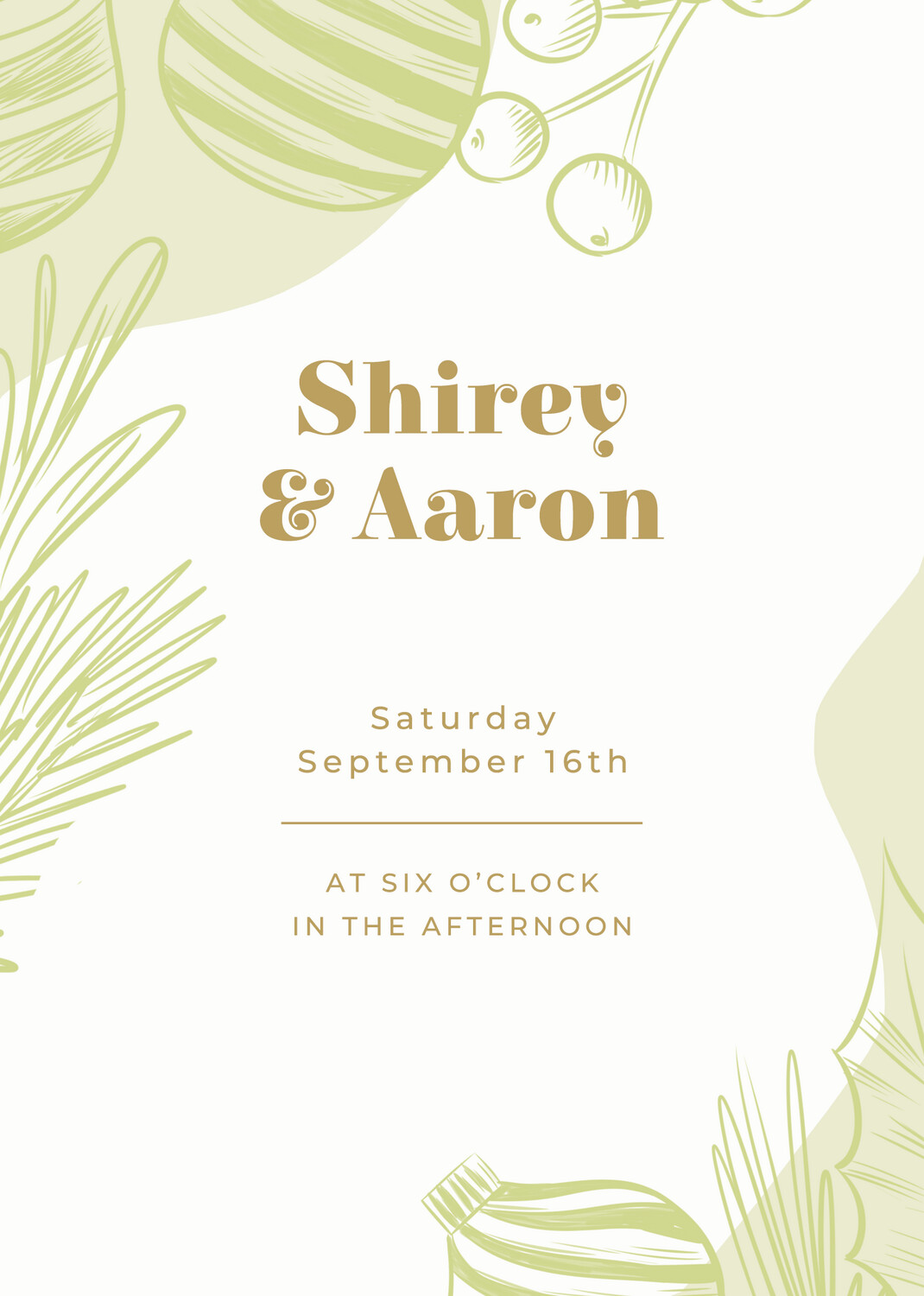 Fresh Green Fluid Happy Wedding Invitation Premium Template