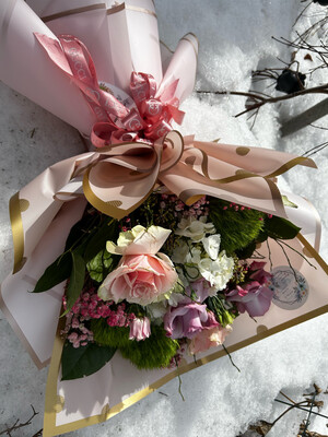 Fresh Pinky Flower Bouquet - Flower bouquet arrangement FB018