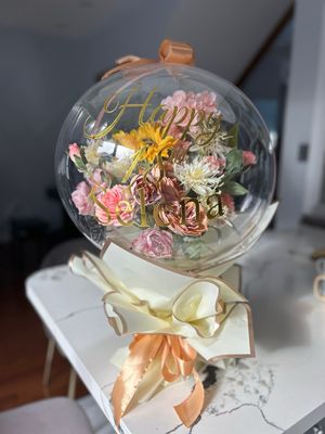 Elegant Stuffed Flower Balloon Arrangement