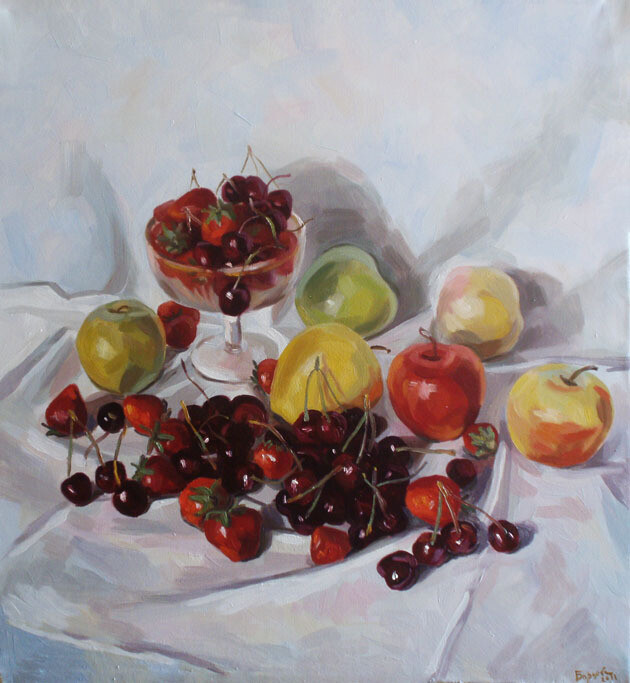 Oil Painting Titled Still life with merry