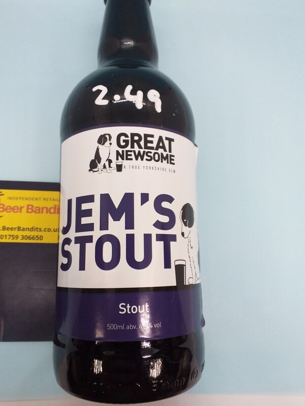 Great Newsome Jem&#39;s Stout 4.3% abv