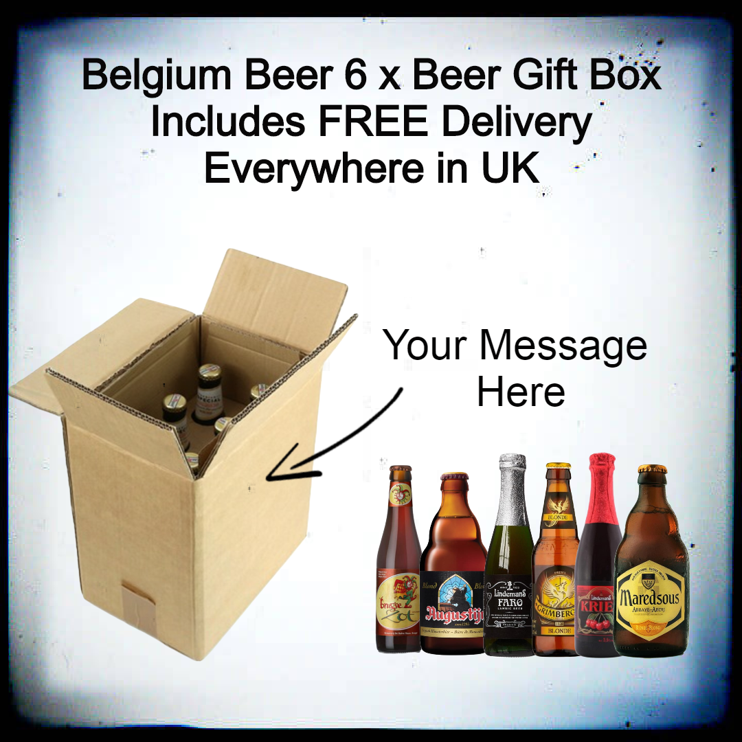 6 x Belgium Beer Gift Box with Personal Message &amp; Gift Wrapped