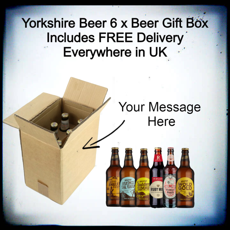 6 x Yorkshire Beers Gift Box With Personal Message &amp; Gift Wrapped