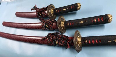 JKOO-Japanese Tamahgane steel Samurai Sword Set Daisho