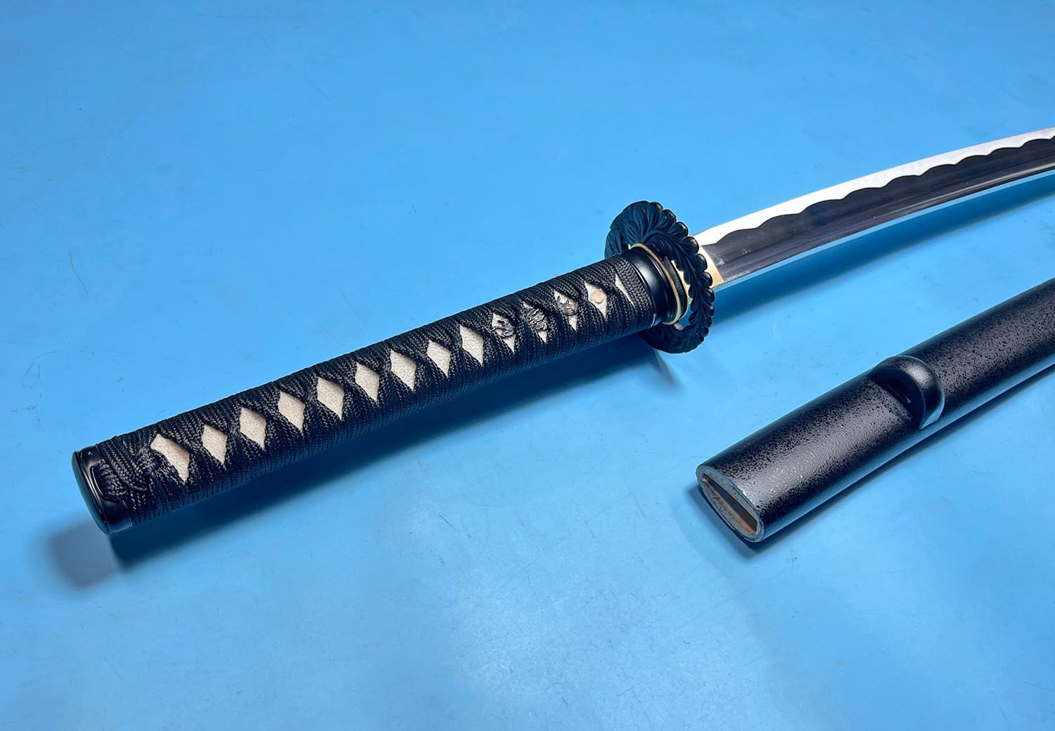 JKOO-Unsharpened Aluminum Iaito, Tsuka-ito: Black
