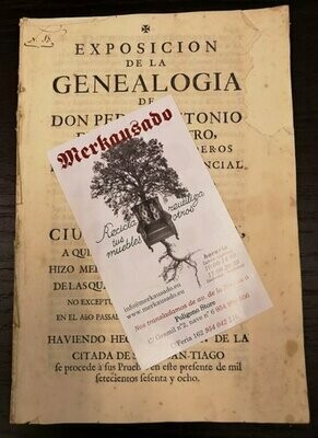 Documento Año 1768 genealogía de Pedro Antonio del Río