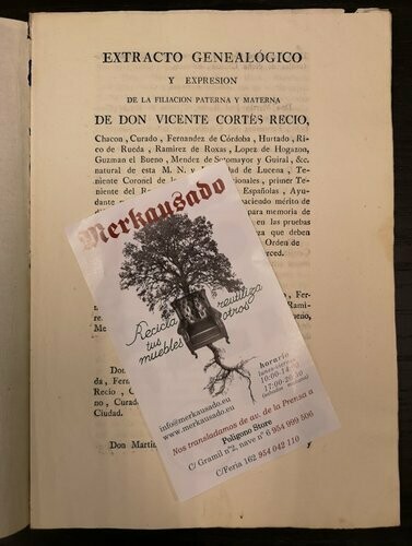 Documento Año 1814. Extracto Genealógico
