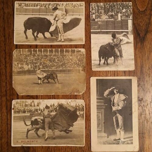 Lote Cinco Fotos / Postales No Circuladas Torero
