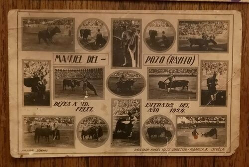 Lote Seis  Fotografías / Postales Antiguas del Matador Manuel Del Pozo