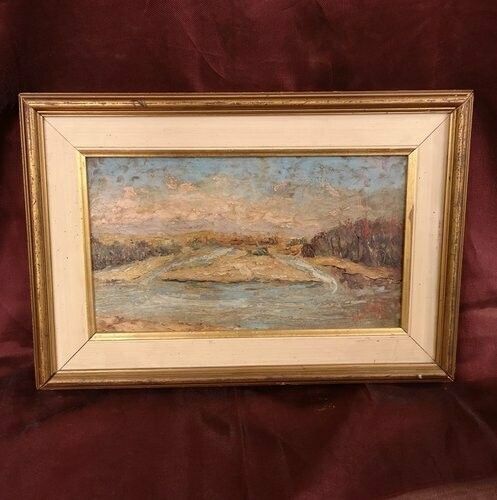Óleo Pintor Italiano Bocca di Fiume