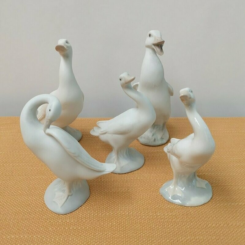 Lote Cinco Patitos de Porcelana