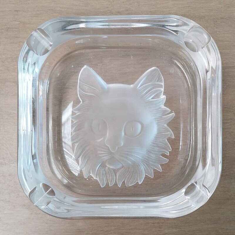 Cenicero de Cristal Figura de Gato Cenicero de Cristal Figura de Gato