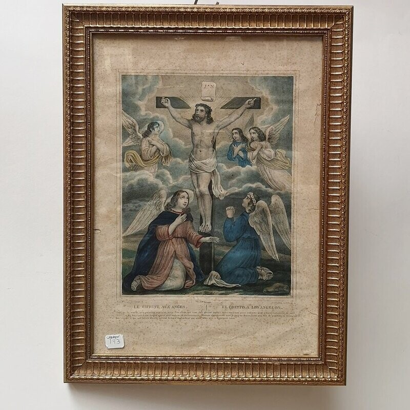 Lámina Antigua de Cristo Crucificado