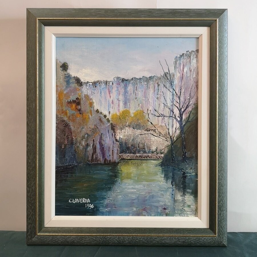 Óleo Lago del Espejo del Monasterio de Piedra
