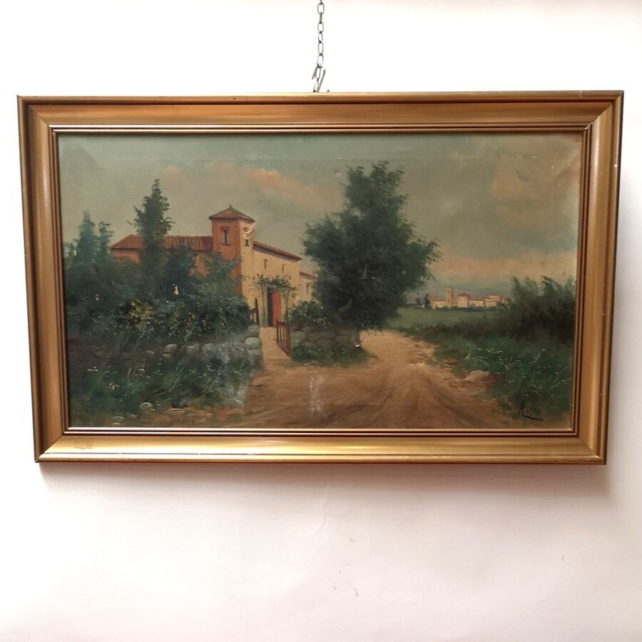 Óleo Vista de Pueblo