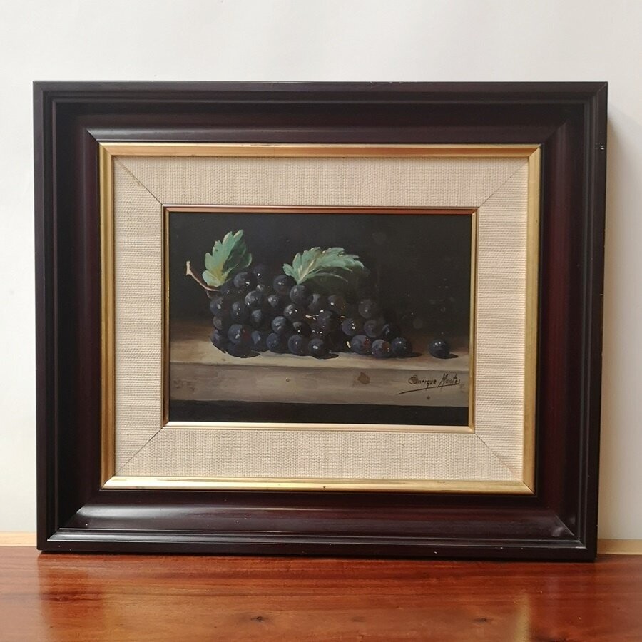 Bodegón Uvas Firmado Montes